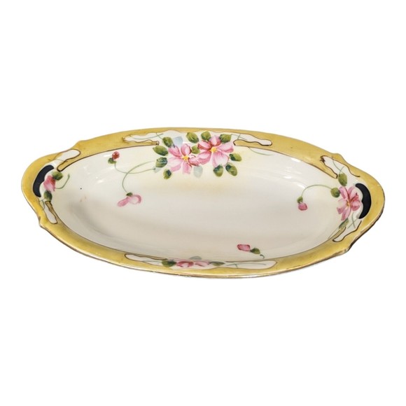 Antique NIPPON Noritake porcelain oblong relish  serving dish with raised relief - Picture 8 of 11